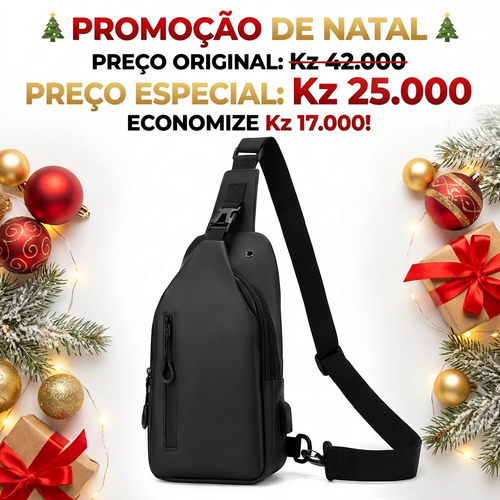 🔥🇦🇴Bolsa Masculina Mais Vendida em Luanda— 💼 Bolsa Masculina Estilosa com USB — ⚡Uso Diário — 💥Preço Especial 25.000 Kz — 🚫🔥 Últimas 30 Unidades