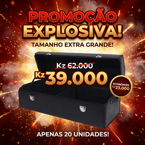 🇦🇴🔥 Luanda 🚘✨ Caixa Organizadora para Porta-Malas 💼 Grande Capacidade 📦 Dobrável e fácil guardar 💎 Couro elegante 🚘 Mantém carro sempre limpo