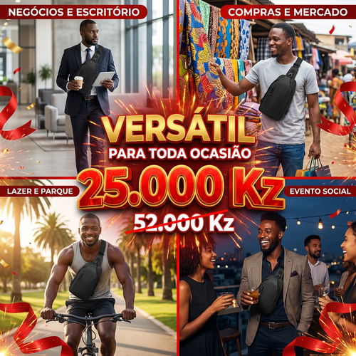 🔥🇦🇴Bolsa Masculina Mais Vendida em Luanda— 💼 Bolsa Masculina Estilosa com USB — ⚡Uso Diário — 💥Preço Especial 25.000 Kz — 🚫🔥 Últimas 30 Unidades