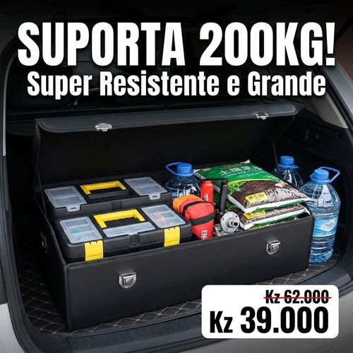 🇦🇴🔥 Luanda 🚘✨ Caixa Organizadora para Porta-Malas 💼 Grande Capacidade 📦 Dobrável e fácil guardar 💎 Couro elegante 🚘 Mantém carro sempre limpo