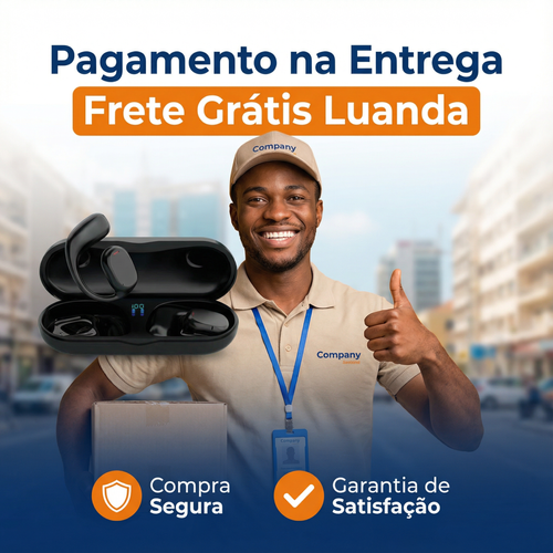 Luanda 💪🎶 | Auricular Bluetooth Sem Fios 🎧 Ideal para Desporto 🏃‍♂️, Chamadas Claras 📞 e Uso Diário Som Claro 🔊 | Bateria de Longa Duração 🔋 | Display Digital 📊