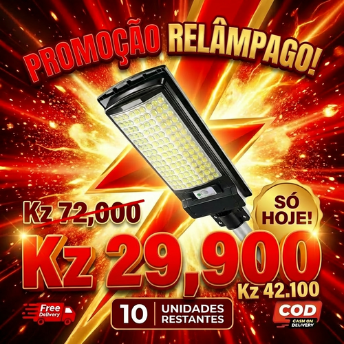 🌞💡Luanda ☀️✨ Lâmpada Solar Integrada Super Brilhante ⚡✨ — Sensor Inteligente 🚶‍♂️📡 e À Prova de Água 🌧️💦 — Carrega de Dia 🔋☀️, Ilumina à Noite 🌙✨