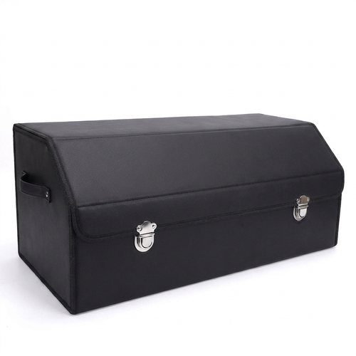 🇦🇴🔥 Luanda 🚘✨ Caixa Organizadora para Porta-Malas 💼 Grande Capacidade 📦 Dobrável e fácil guardar 💎 Couro elegante 🚘 Mantém carro sempre limpo