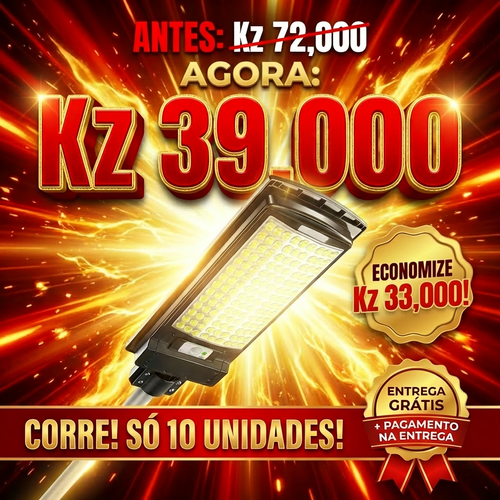 🌞💡Luanda ☀️✨ Lâmpada Solar Integrada Super Brilhante ⚡✨ — Sensor Inteligente 🚶‍♂️📡 e À Prova de Água 🌧️💦 — Carrega de Dia 🔋☀️, Ilumina à Noite 🌙✨