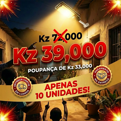 🌞💡Luanda ☀️✨ Lâmpada Solar Integrada Super Brilhante ⚡✨ — Sensor Inteligente 🚶‍♂️📡 e À Prova de Água 🌧️💦 — Carrega de Dia 🔋☀️, Ilumina à Noite 🌙✨