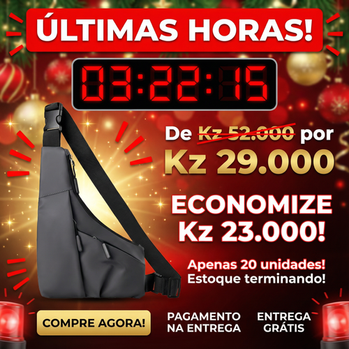 🔐🎒 Mochila Antirroubo Triangular—Segurança Máxima 👀 Leveza Total ⚡ À Prova d Água 💦—Perfeita para Luanda 🌆🔥