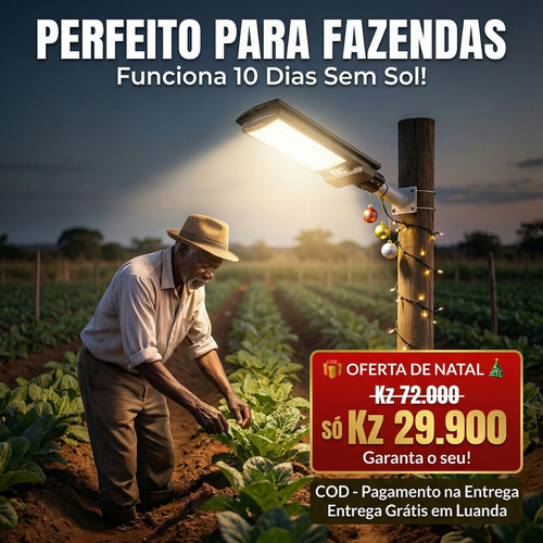 🌞💡Luanda ☀️✨ Lâmpada Solar Integrada Super Brilhante ⚡✨ — Sensor Inteligente 🚶‍♂️📡 e À Prova de Água 🌧️💦 — Carrega de Dia 🔋☀️, Ilumina à Noite 🌙✨