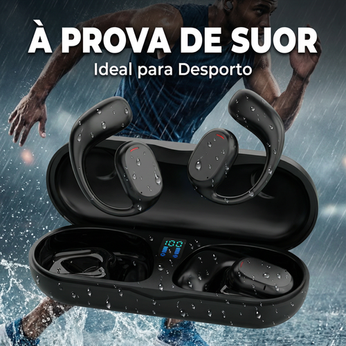 Luanda 💪🎶 | Auricular Bluetooth Sem Fios 🎧 Ideal para Desporto 🏃‍♂️, Chamadas Claras 📞 e Uso Diário Som Claro 🔊 | Bateria de Longa Duração 🔋 | Display Digital 📊