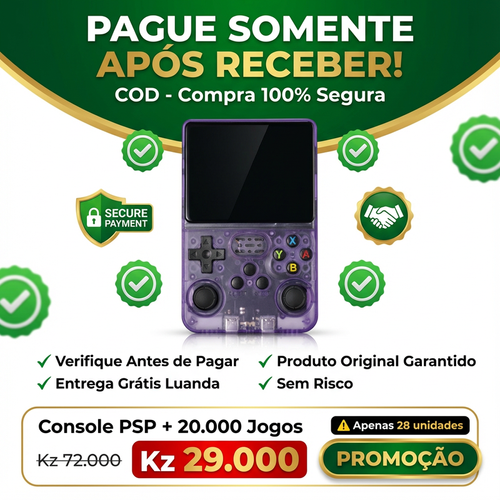 🔥🎮 Luanda | Consola HD com 20k Jogos —Sem Internet 🔌 Bateria de Longa Duração 🔋Ecrã Grande 📺— Leve e Portátil 🚶‍♂️