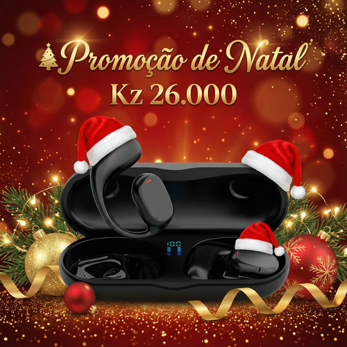 Luanda 💪🎶 | Auricular Bluetooth Sem Fios 🎧 Ideal para Desporto 🏃‍♂️, Chamadas Claras 📞 e Uso Diário Som Claro 🔊 | Bateria de Longa Duração 🔋 | Display Digital 📊