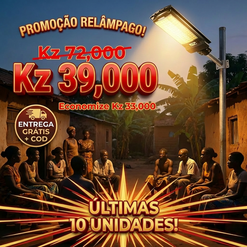 🌞💡Luanda ☀️✨ Lâmpada Solar Integrada Super Brilhante ⚡✨ — Sensor Inteligente 🚶‍♂️📡 e À Prova de Água 🌧️💦 — Carrega de Dia 🔋☀️, Ilumina à Noite 🌙✨