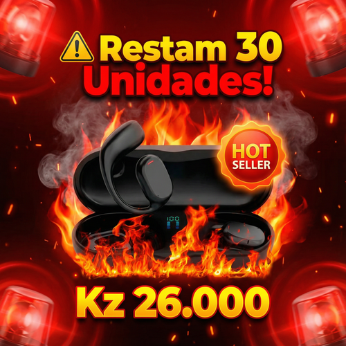 Luanda 💪🎶 | Auricular Bluetooth Sem Fios 🎧 Ideal para Desporto 🏃‍♂️, Chamadas Claras 📞 e Uso Diário Som Claro 🔊 | Bateria de Longa Duração 🔋 | Display Digital 📊