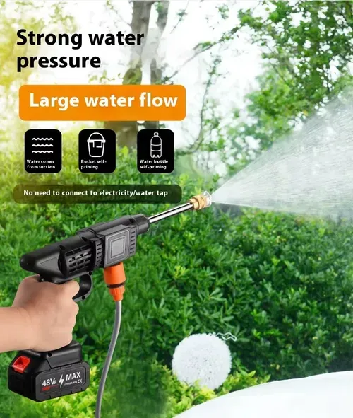 💦💦Lava tudo! –⚡ Pistola de Lavagem Portátil –Carros, muros e quintais com potência total!💪🔥