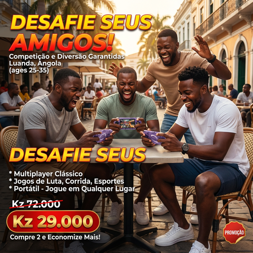 🔥🎮 Luanda | Consola HD com 20k Jogos —Sem Internet 🔌 Bateria de Longa Duração 🔋Ecrã Grande 📺— Leve e Portátil 🚶‍♂️