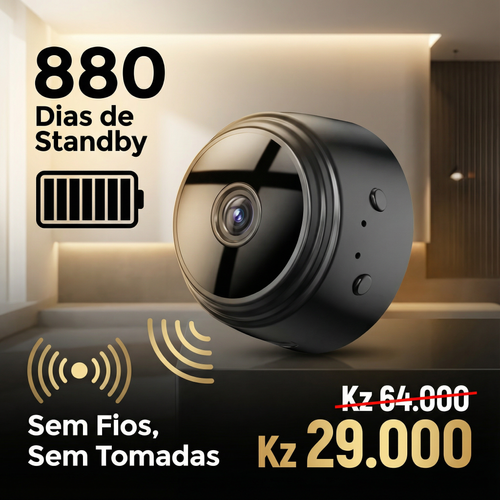 👁️📷 Luanda | Câmara A9 HD Grande Angular — Pequena no Tamanho 🔍 —Visão Grande Angular 👀 — Imagem HD Clara 🌙 — Monitorização Interior & Exterior 🏠🚪 — Proteção Antirroubo 24h ⏰