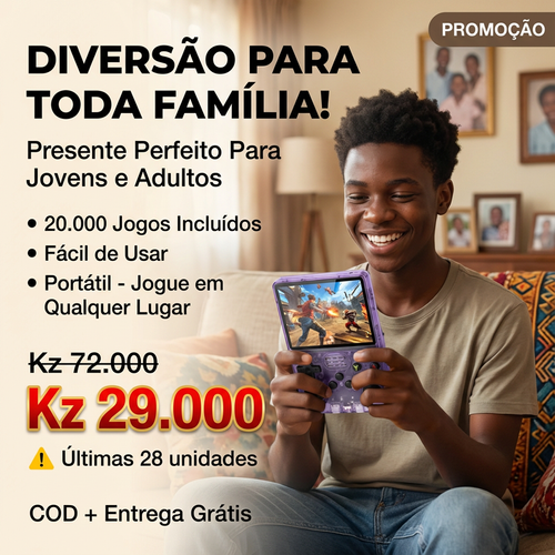 🔥🎮 Luanda | Consola HD com 20k Jogos —Sem Internet 🔌 Bateria de Longa Duração 🔋Ecrã Grande 📺— Leve e Portátil 🚶‍♂️