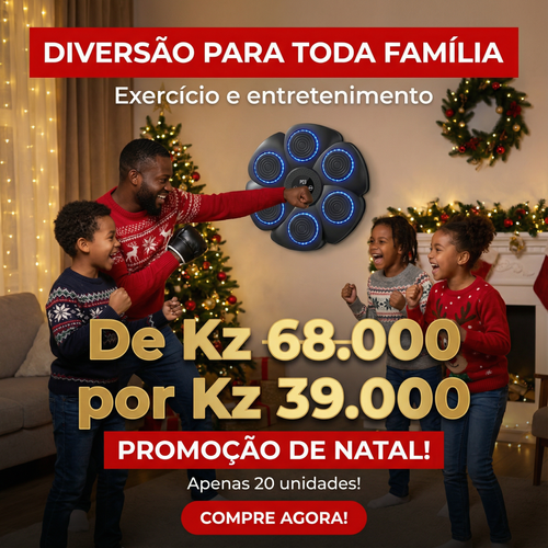 🥊🔥Luanda 🏋️‍♂️🏠Alvo de Boxe Suspenso Inteligente 🎧 Bluetooth + Ritmo Musical + Luz LED RGB👊🎶