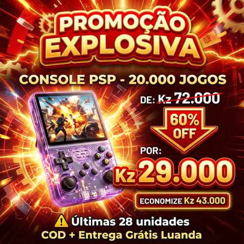 🔥🎮 Luanda | Consola HD com 20k Jogos —Sem Internet 🔌 Bateria de Longa Duração 🔋Ecrã Grande 📺— Leve e Portátil 🚶‍♂️