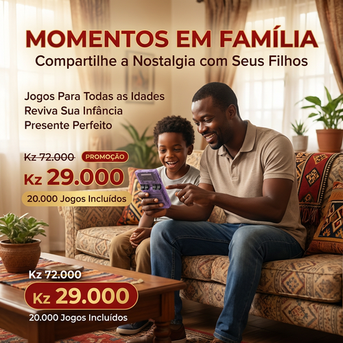 🔥🎮 Luanda | Consola HD com 20k Jogos —Sem Internet 🔌 Bateria de Longa Duração 🔋Ecrã Grande 📺— Leve e Portátil 🚶‍♂️