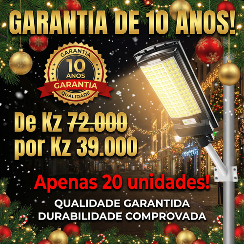 🌞💡Luanda ☀️✨ Lâmpada Solar Integrada Super Brilhante ⚡✨ — Sensor Inteligente 🚶‍♂️📡 e À Prova de Água 🌧️💦 — Carrega de Dia 🔋☀️, Ilumina à Noite 🌙✨