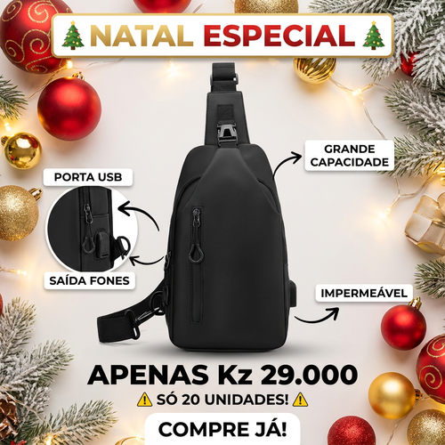 🎄🎁Oferta Natal Limiteda 🎅 Presente de Natal mais prático em Luanda!🔋⚡ Mochila Antirroubo com Porta USB Lateral 🎁⚡– Carregue enquanto anda pela cidade!