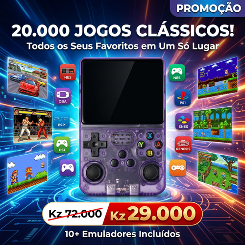 🔥🎮 Luanda | Consola HD com 20k Jogos —Sem Internet 🔌 Bateria de Longa Duração 🔋Ecrã Grande 📺— Leve e Portátil 🚶‍♂️