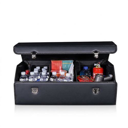 🇦🇴🔥 Luanda 🚘✨ Caixa Organizadora para Porta-Malas 💼 Grande Capacidade 📦 Dobrável e fácil guardar 💎 Couro elegante 🚘 Mantém carro sempre limpo