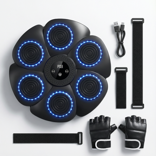🥊🔥Luanda 🏋️‍♂️🏠Alvo de Boxe Suspenso Inteligente 🎧 Bluetooth + Ritmo Musical + Luz LED RGB👊🎶