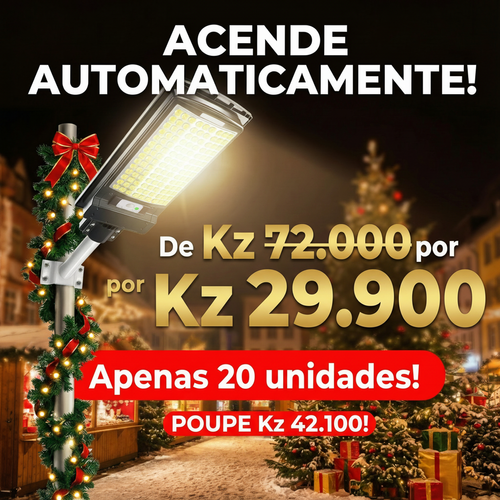 ⚠️🇦🇴💡 OFERTA LUANDA! — Lâmpada Solar Integrada Super Brilhante ☀️⚡ — Sensor Inteligente de Movimento 🚶‍♂️📡 — À Prova de Água 🌧️💦 — Carrega de Dia e Ilumina a Noite 🌙✨— Iluminação Forte para Casa e Jardim 🏠🌳