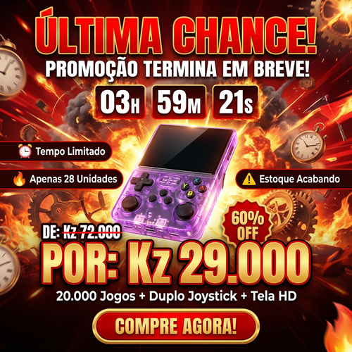 🔥🎮 Luanda | Consola HD com 20k Jogos —Sem Internet 🔌 Bateria de Longa Duração 🔋Ecrã Grande 📺— Leve e Portátil 🚶‍♂️