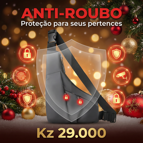 🔐🎒 Mochila Antirroubo Triangular—Segurança Máxima 👀 Leveza Total ⚡ À Prova d Água 💦—Perfeita para Luanda 🌆🔥