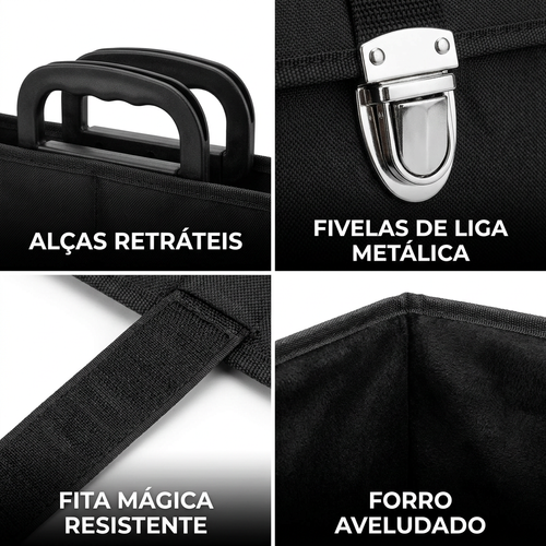 🇦🇴🔥 Luanda 🚘✨ Caixa Organizadora para Porta-Malas 💼 Grande Capacidade 📦 Dobrável e fácil guardar 💎 Couro elegante 🚘 Mantém carro sempre limpo