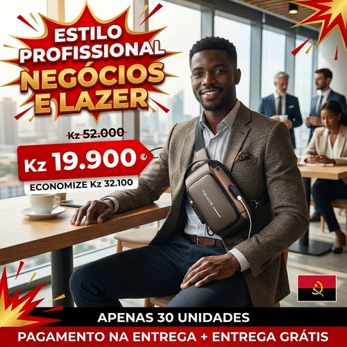 🚨🔥🇦🇴 PROMOÇÃO ESPECIAL LUANDA!—🔒🛡️Bolsa Peitoral Masculina com Cadeado + Porta USB 🔋⚡—📱💼Grande Capacidade para Telemóvel e Acessórios—🕶️Design Moderno e Antifurto—🚶‍♂️Perfeita para Trabalho, Passeio e Dia a Dia— Entrega Grátis + COD! 🚚