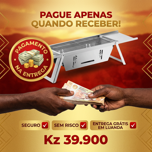 🇦🇴 OFERTA LUANDA!🔥 — Churrasqueira Dobrável em Aço Inoxidável! — 🥩 Perfeita para Carne e Frango! — 🌳 Ideal para Família e Amigos!— Ideal para Jardim e Praia! — 🔥 Fácil de Montar e Transportar! — 🚚 Entrega Grátis + COD!