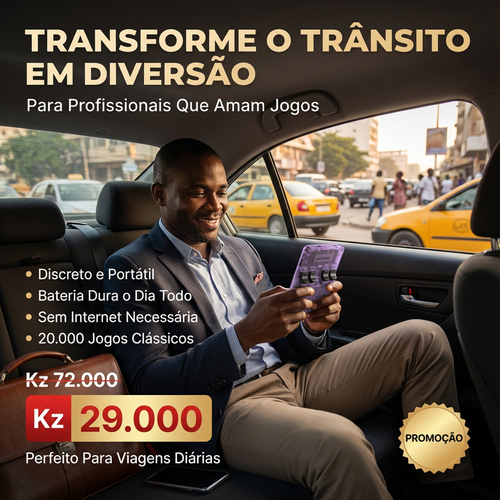 🔥🎮 Luanda | Consola HD com 20k Jogos —Sem Internet 🔌 Bateria de Longa Duração 🔋Ecrã Grande 📺— Leve e Portátil 🚶‍♂️