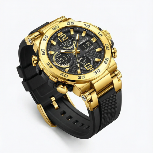 🇦🇴Estilo Premium para Luanda |Relógio Masculino Esportivo Duplo Display ⌚🔥 À Prova de Água 💧 | Noturno Luminoso 🌙 | Perfeito para Homens de Luanda⌚💎