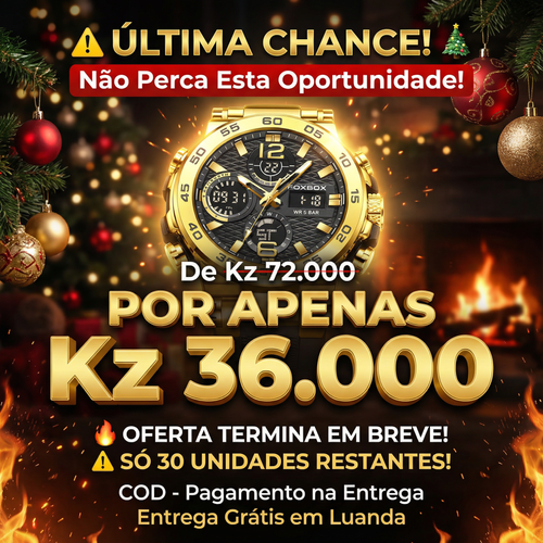 🇦🇴Estilo Premium para Luanda |Relógio Masculino Esportivo Duplo Display ⌚🔥 À Prova de Água 💧 | Noturno Luminoso 🌙 | Perfeito para Homens de Luanda⌚💎