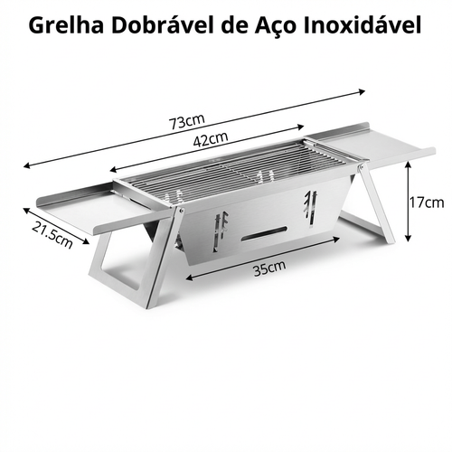 🇦🇴 OFERTA LUANDA!🔥 — Churrasqueira Dobrável em Aço Inoxidável! — 🥩 Perfeita para Carne e Frango! — 🌳 Ideal para Família e Amigos!— Ideal para Jardim e Praia! — 🔥 Fácil de Montar e Transportar! — 🚚 Entrega Grátis + COD!
