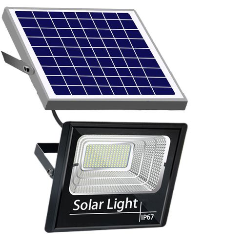 Solar-powered LED floodlight for home outdoor and garden lighting, ultra-bright and high-power.