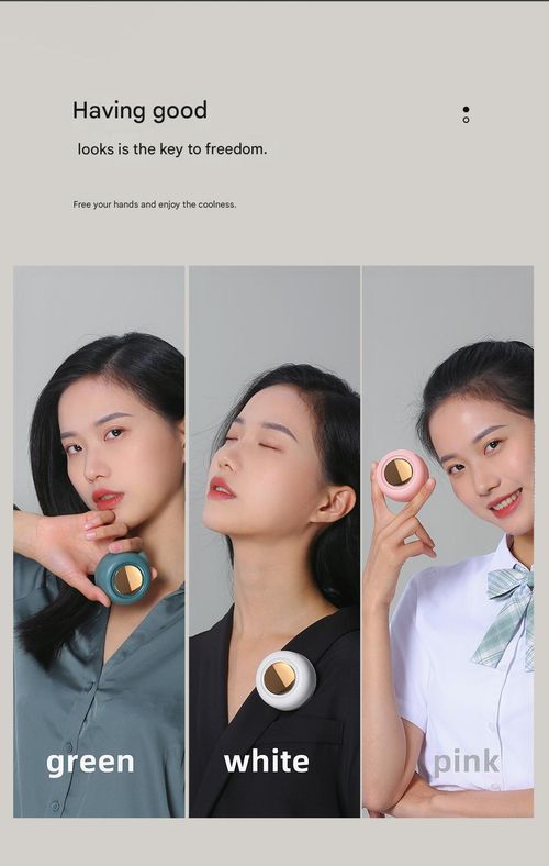 Mini clip-on fan, versatile neckwaist hanging fan, rechargeable personal portable cooling fan, suitable for outdoor use, 3 adjustable wind speeds, 360-degree rotating airflow, 5-hour battery life, weighs only 160 grams, green.