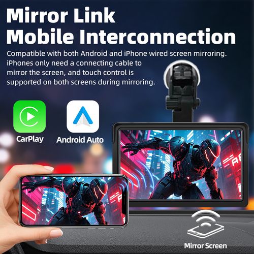 PASLDA 2026 Upgraded Wireless CarPlay Screen for Android and iPhone The Ultimate Portable CarPlay Adapter for Seamless In-Car Entertainment