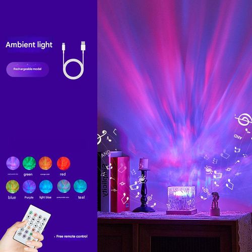 Cube de Lumière du Nord, 16 Couleurs de Vagues océaniques Lumière Sensorielle Lampe Projecteur Lampe Table Veilleuse Télécommande