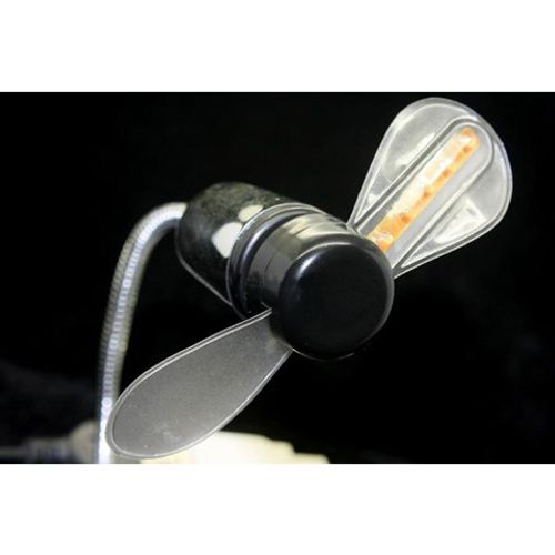 Mikikit 4pcs Led Usb Clock Fan Temperature Display Mini Fan for Home Office Travel Flexible Gooseneck Design Cooling for Boys and Girls and Adults