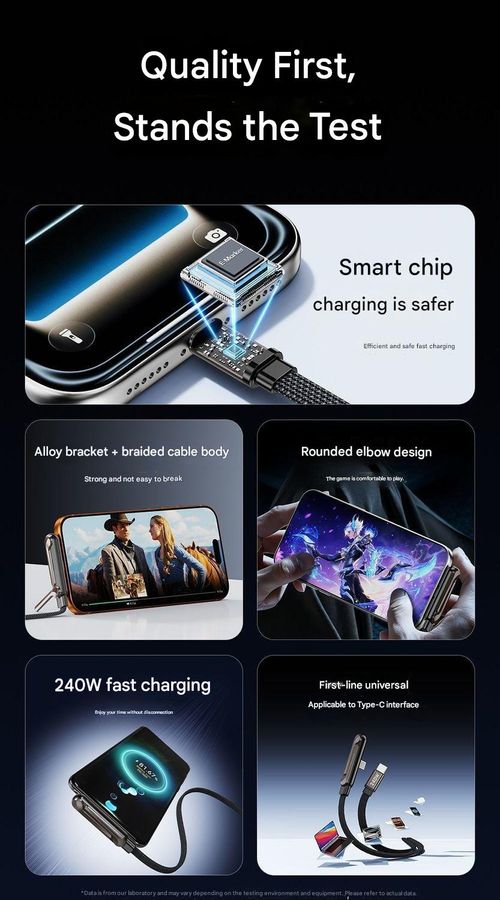 WGMM 2-in-1 Invisible Holder Charger Cable, 240w Braided Fast Charge Cable with Built-in Phone Stand, Invisible Stand Charging Cable for Smartphones,Tablets,Laptops,Gaming Devices (Type-C to Type-C)