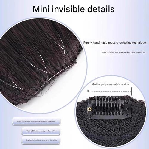 MISS FANCY Double-Curved Bangs Wig – Dark Brown | Slim 3D Structure, Ultra-Lightweight | Conceals Gray Hair | Natural, Voluminous Look | Ideal for Daily Wear & Formal Occasions