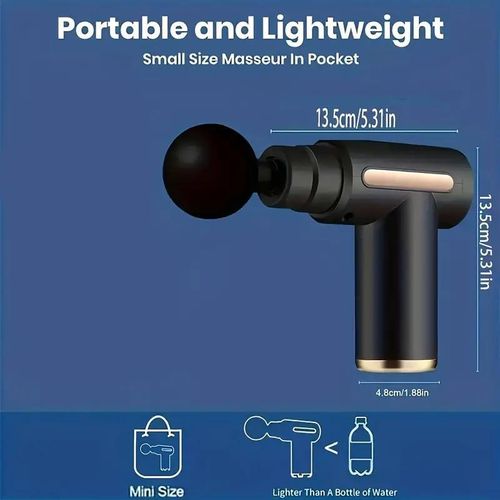 Portable Mini Massage Gun , Full Body Use, USB, Fragrance-Free, Youth Green Handheld Electric Fascia Massager gifts boyfriend Therapy Comfort Black