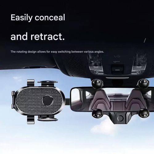 Phone Holder for Rear View, Cell Phone Car Mount, Multifunctional Rearview Phone Holder for Car, 360° Rotating Rear View Adjustable Cell Phone Mount