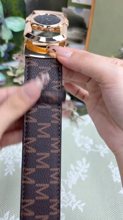 Men's Business Fashion Letter B Design Leather Belts, Casual Waistband for Jeans Trousers, Trendy All-match & Exquisite Belt for Birthday Gift