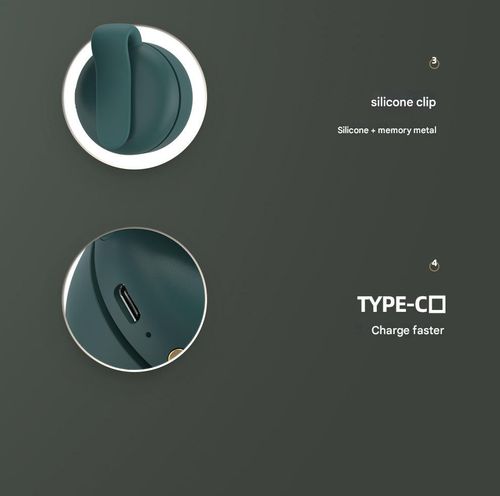 Mini clip-on fan, versatile neckwaist hanging fan, rechargeable personal portable cooling fan, suitable for outdoor use, 3 adjustable wind speeds, 360-degree rotating airflow, 5-hour battery life, weighs only 160 grams, green.