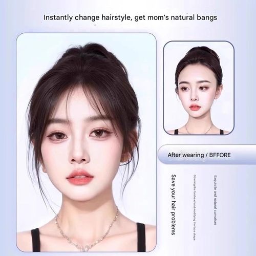 MISS FANCY Double-Curved Bangs Wig – Dark Brown | Slim 3D Structure, Ultra-Lightweight | Conceals Gray Hair | Natural, Voluminous Look | Ideal for Daily Wear & Formal Occasions